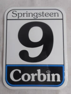 Adesivo vintage Corbin decalcomania #9 Springsteen 3" x 4" nero/blu/bianco - Foto 1 di 2