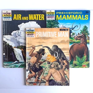 The How and Why Wonder Book, Primitive Man, 3x Vintage Paperback, Donald Barr - Picture 1 of 22