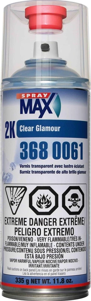 SPRAYMAX 2K GLAMOUR HIGH GLOSS CLEAR SPRAY CAN 3680061 AEROSOL SPRAY MAX - Image 1 of 1