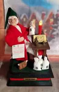 Vintage 93 Holiday Creations Charles Dickens Scrooge scena suona musica si illumina - Foto 1 di 11