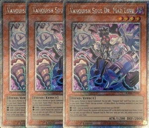 3x Yu-Gi-Oh! Vanquish Soul Dr. Mad Love RA04-EN045 Platinum Secret Playset - Picture 1 of 1