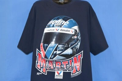 Camiseta vintage anos 90 MARK MARTIN VALVOLINE STOCK CAR CAPACETE DE MOTORISTA CORRIDA NASCAR 2XL - Imagem 1 de 4