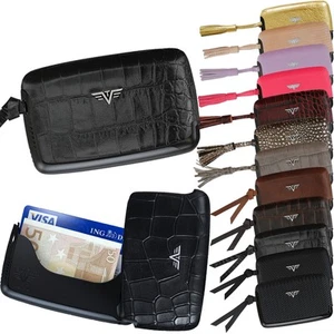 TRU VIRTU Leder Aluminium ec Kartenetui Kreditkartenetui Tassel Credit Card Case - Picture 1 of 16