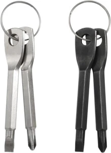 KEY SHAPED POCKET FLATHEAD & PHILLIPS SCREWDRIVER GADGETS MULTI TOOL 2 SETS LOT - Picture 1 of 13