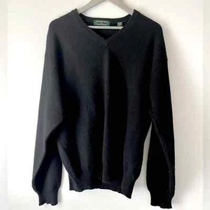 Embassy Row Cashmere Black V-Neck Sweater - Picture 1 of 11
