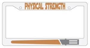 Physical Strength TAN White Plastic License Plate Frame Star Wars - Picture 1 of 1