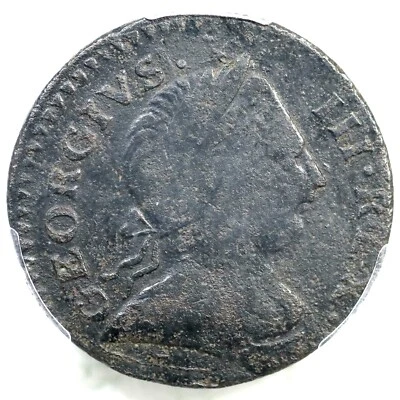 1771 V 3-71B R-5 PCGS VF Details Machin's Mills Colonial Copper 1/2p - Image 1 of 3