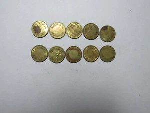 Lote de 10 fichas antiguas - token de inodoro Nik-O-Lok - letras grandes - Imagen 1 de 2