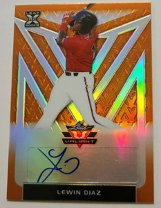 2020 Leaf Valiant Baseball LEWIN DIAZ /75 AUTO ORANGE PARALLEL XRC Miami Marlins - Bild 1 von 2