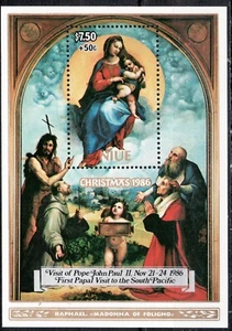 1986 Niue Sc #B61 s/s - Christmas semi-postal - Papal Visit overprint MNH Cv$18 - Picture 1 of 1