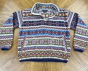 Polo RALPH LAUREN Girls MEDIUM 8 - 10 FLEECE Half Zip Collar Southwestern Aztec - Picture 1 of 14