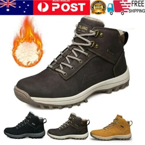 Mens Waterproof Snow Thermal Trail-Walking Ski Shoes Hiking Boots Warmer Outdoor - Picture 1 of 15
