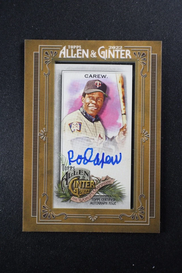 2022 Topps Allen & Ginter Mini Framed Autographs Rod Carew Auto Card Twins G - Image 1 of 3