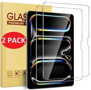2X Tempered Glass Screen protector For iPad 9.7" 10.9" 10.2" 11" 12.9" 13" Pro - Picture 1 of 30