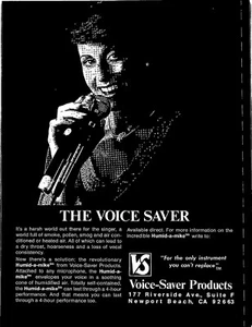 VINTAGE 1980 THE VOICE SAVER MIKROFON DRUCK ANZEIGE - Bild 1 von 1