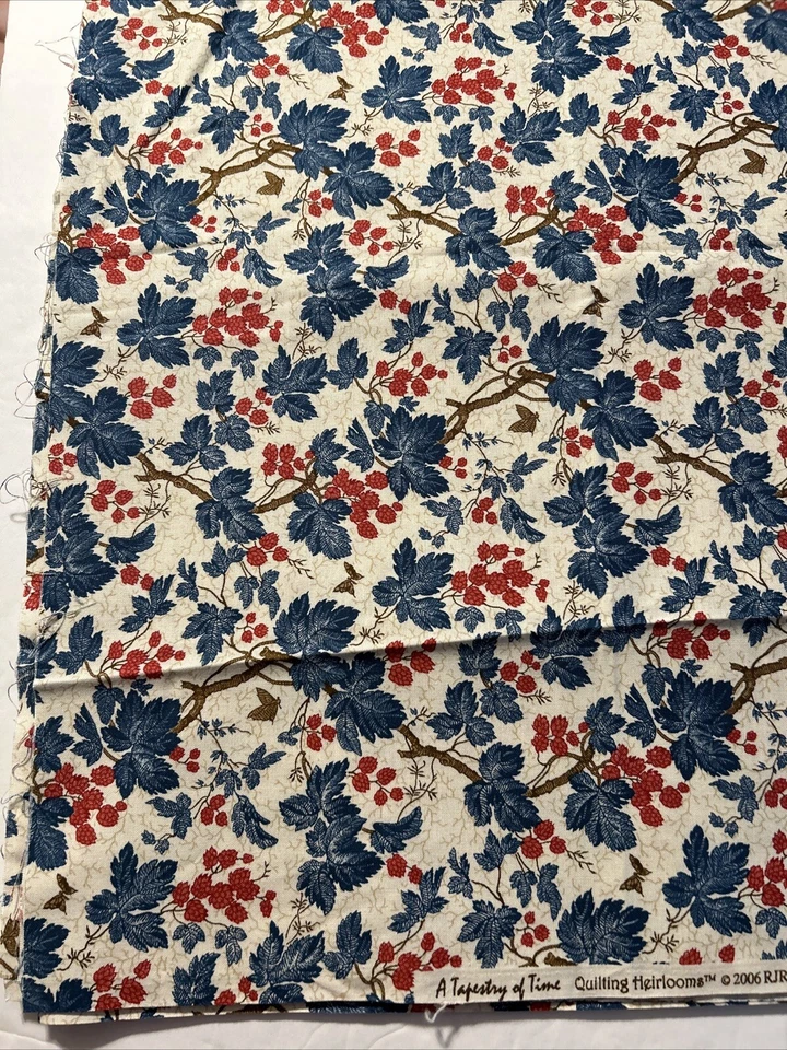A Tapestry Of Time Quilting Heirlooms RJR Fabric 2 Yards X 44” Leaves Berries - Image 1 of 3