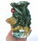 Antique CHINESE Majolica Frog Vase Planter, Lotus Lily Pad, Marked/Signed Dated?