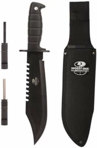 MOSSY OAK Survival Knife 10-inch Fixed Blade Hunting Bowie Knife with Sharpener - Picture 1 of 8