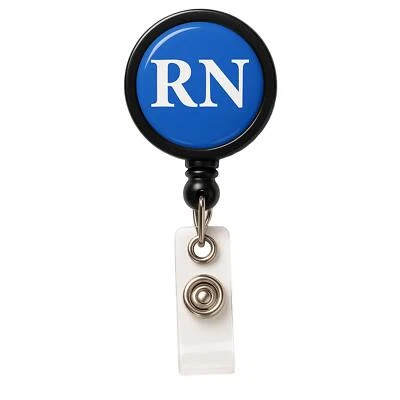 Paquete de 5 - Carrete de compañero de insignia con clip giratorio - Soporte de insignia de papel de enfermera retráctil Foto 1 de 4