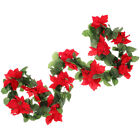 Set Of 2 Red Christmas Cane Xmas Wreaths Holiday Fireplace Garland