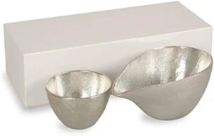 Guinen choko Nousaku Sake cup set Guinomi tin Katakuchi small tin - Picture 1 of 3