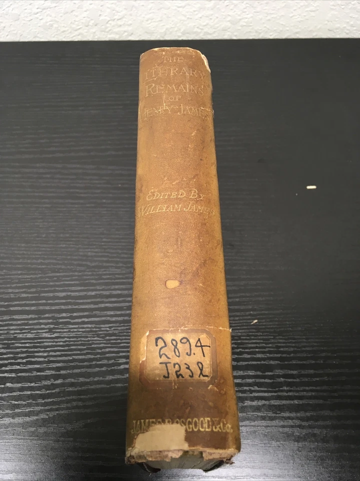 The Literary Remains Of The Late Henry James; William James 1885 Ex-Libris Foto 1 de 4