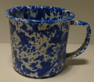 Splatter Blue Enamelware Coffee Mug 12 Oz. - Picture 1 of 6