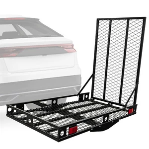 500 lbs Folding Hitch Mount Wheelchair Heavy Duty Cargo Carrier w/ Mobility Ramp - Picture 1 of 10