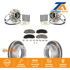 Front Hub Bearing Assembly Coated Brake Rotor Pads Kit For Ford F-250 Super Duty