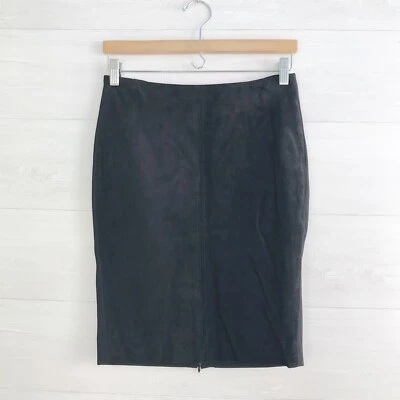 Donna Degnan - Falda lápiz frontal gamuza negra, talla 4 Foto 1 de 4