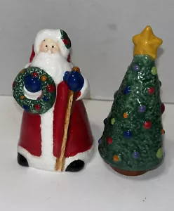 Vintage GKR Santa And Tree Salt And Pepper Shakers, Excellent Condition. Cute! - Picture 1 of 8