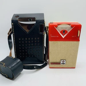 Rare Vintage VISCOUNT Model 602 VIP RED WHITE AM Six (6) Transistor Radio - Bild 1 von 17