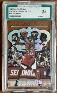 1995 Pacific Prisms Joe Smith Platinum Crown Die Cut Graded 9 Mint AGS - Bild 1 von 2