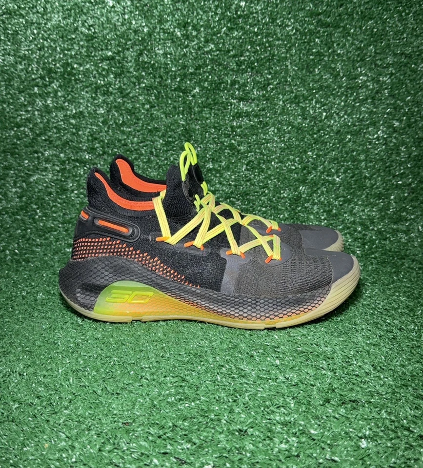 Under Armour Curry 6 “Fox Theater” Negro Naranja Steph Curry Zapatos Juveniles Talla 6Y Foto 1 de 4