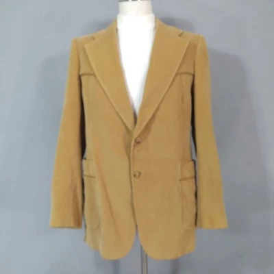 Cortefiel Jacket Sport Coat Men's 44 large tan corduroy cotton vintage Spain - Image 1 of 4