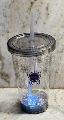 Iluminada Araña Espeluznante Halloween Suave Acrílico Taza Para Bebidas Heladas 24 OZ Foto 1 de 4