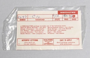 WALTHERS TRAIN DECALS HO GAUGE C. I. L. SPECIALTIES 42-97 - Picture 1 of 2