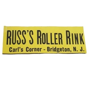 Vintage 1930-50's Skating Label Russ's Roller Rink Bridgeton NJ New Jersey - Picture 1 of 8