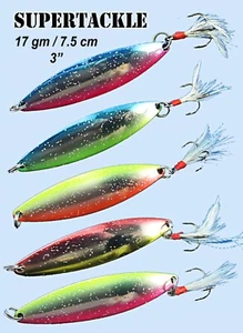 3" // 7,5 cm JUEGO DE CUCHARAS DE CROMO de 5 cucharas de fundición y trucha - Imagen 1 de 6