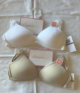 2 pack Tween Girls Light Padded Full Coverage Bra wireless - Picture 1 of 9