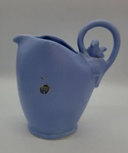 **HTF!! Vintage Camark Pottery Blue Pitcher Bird Handle 842 *Original Sticker - Picture 1 of 12