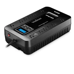 CyberPower 850VA UPS Backup Surge Protector 12 Outlets LCD Eco Mode 510W - Picture 1 of 9