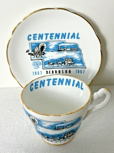 De colección Nebraska Centennial 1867-1967, Grosvenor BoneTeacup & Platillo, Viletta's Arts - Imagen 1 de 12