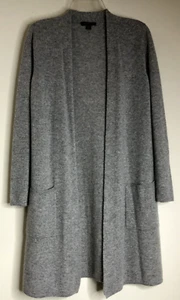 Saks Fifth Avenue Woman's Sz XS 100% Cashmere Long Cardigan Open Front Pockets - Picture 1 of 6