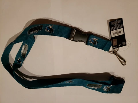 NHL LANYARD BREAKAWAY KEYCHAIN LICENSED San Jose Sharks Lanyard Cover