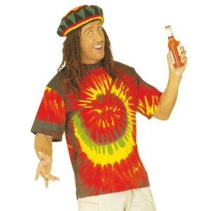 70er Jahre Batik Shirt Hippie Hemd Batikhemd Flower Power Hippieshirt Rasta - Bild 1 von 3