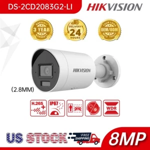 Acusense Hik IP Camera DS-2CD2083G2-LI-2.8MM Hybrid Light Bullet 8MP US - Picture 1 of 1