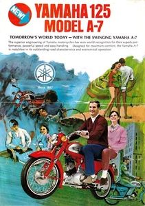 Yamaha 125 A-7 Prospekt ~ 1968 ~ englischer Verkaufswerbung Katalog Original - Bild 1 von 2