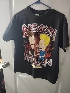 Y2K DELTA PRO WEIGHT BEAVIS AND BUTTHEAD T-SHIRT MEDIUM BLACK 2 STITCH, GRAPHIC - Bild 1 von 5