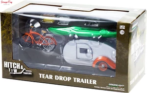 Greenlight Teardrop Trailer w/Roof Rack, Bicycle, Kayak, 1/24 Scale - Picture 1 of 2